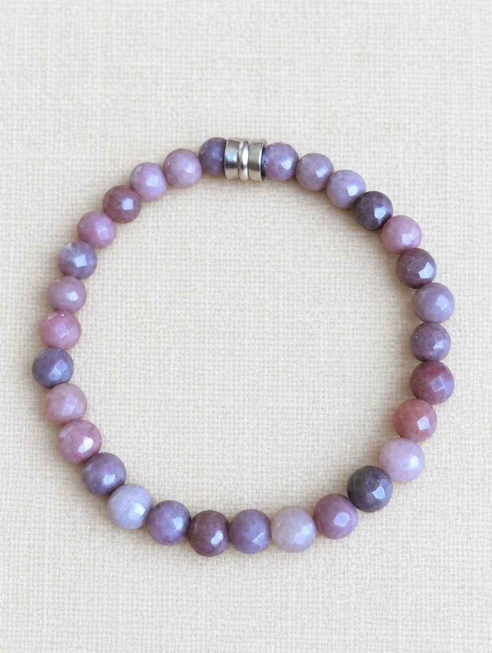 Purple Aventurine Beaded Stretch Bracelet | Handmade